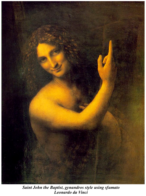 Saint John the Baptist Leonardo da Vinci sfumato Greek gynandros